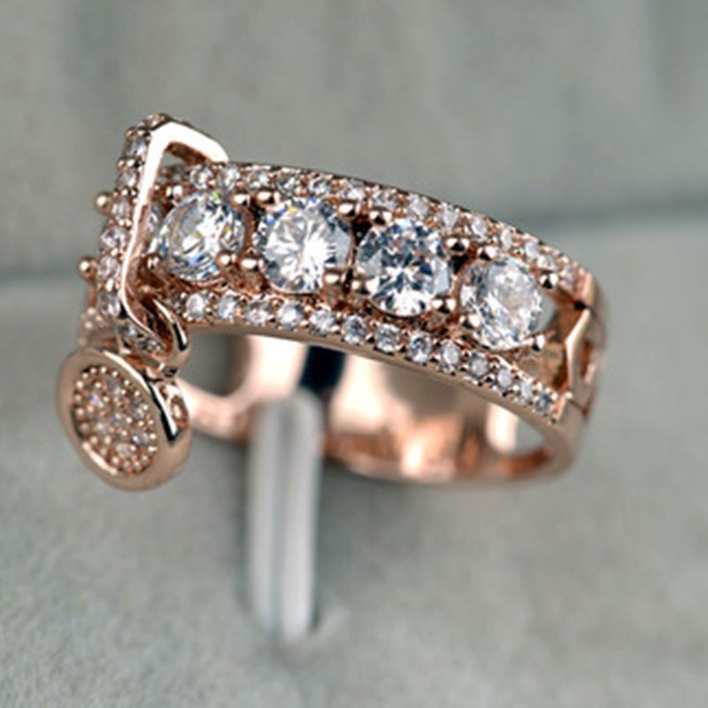 Gioielli di fidanzamento Regali Vintage Royal Blue Stone Argento Oro Colore Fedi nuziali femminili per donne Anello pendente rotondo_voghion.com