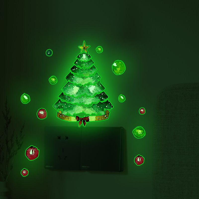 Night light switch AFG3678 Christmas tree socks glowing green bedroom living room wall sticker_voghion.com