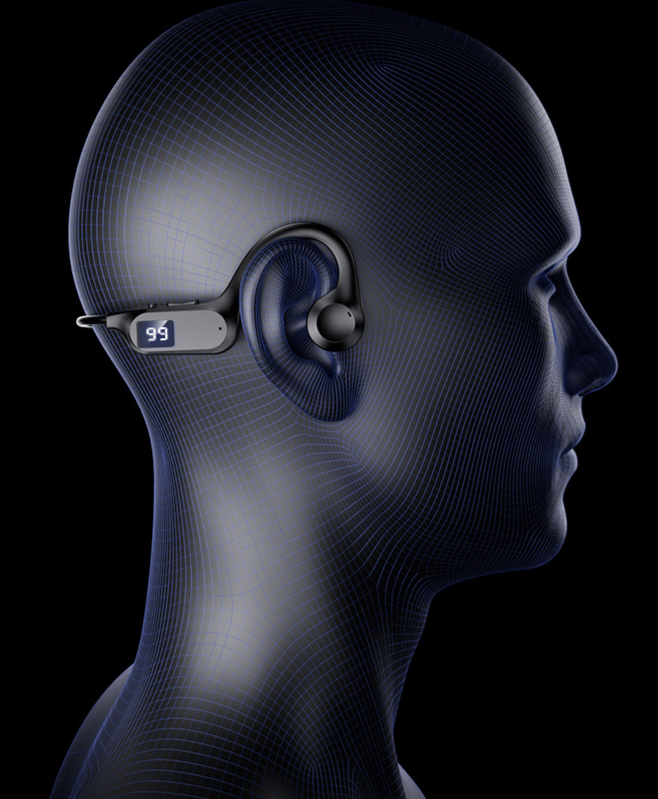 X7 Bone Conduction Bluetooth Earphones Digital Display Ear-hook Non-in-ear Painless Noise Reduction Long Battery Life_voghion.com