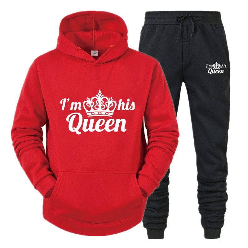 KING QUEEN Pull Ensemble deux pièces de sport décontracté pour hommes et femmes_voghion.com