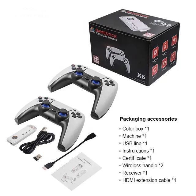 Dual TV Home X6PS1 HD Mini Controle Sem Fio Console de Jogo_voghion.com