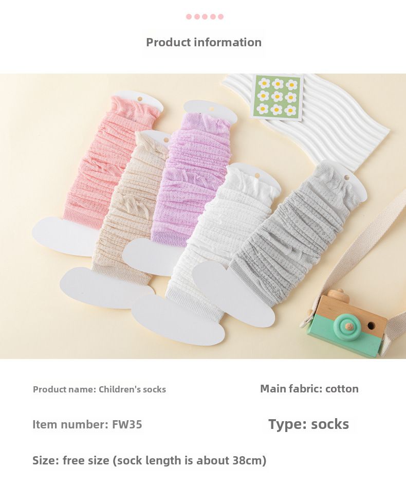 Children's summer bubble mouth ultra-thin cotton sunscreen sleeves girls air conditioning calf socks dual-use breathable sleeves batch_voghion.com