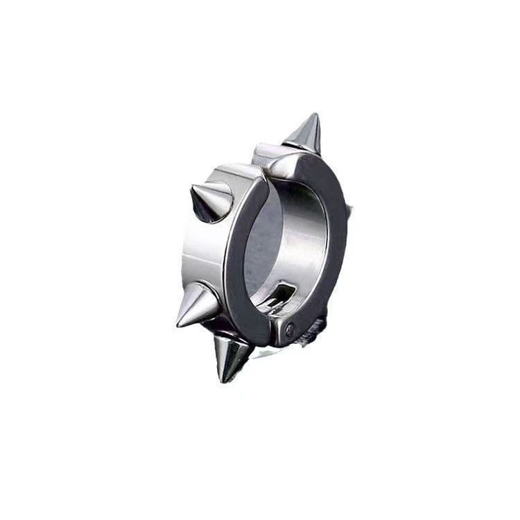 Set di gioielli da donna, con rivetti alla moda, clip per orecchio, clip per coclea, stile street dark punk, rivetti a spillo, clip per orecchio cool, fibbia per orecchio, orecchini unisex_voghion.com