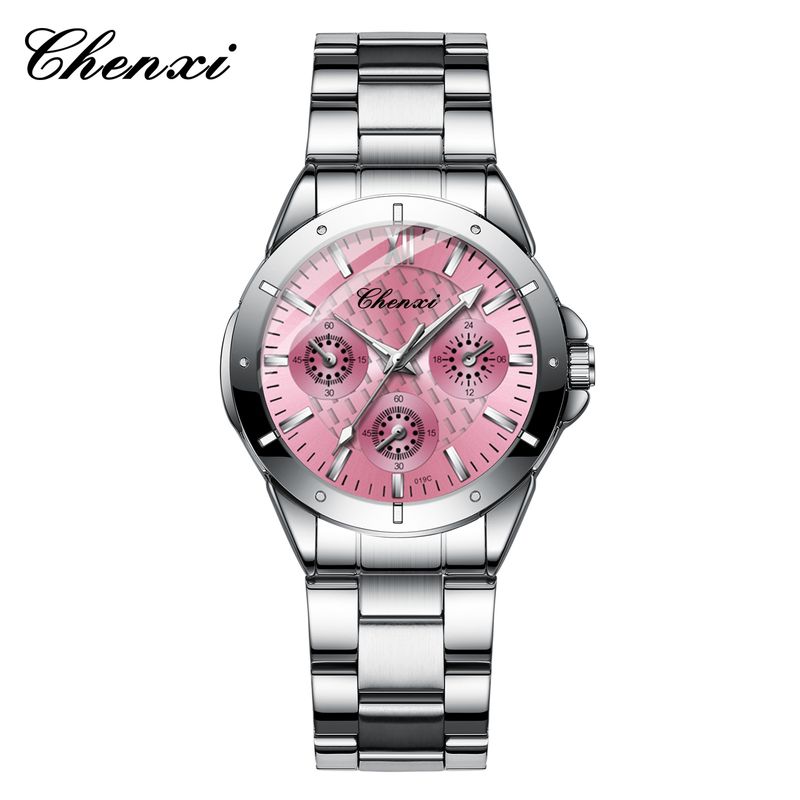 CHENXI Orologi da polso da uomo e da donna, con cinturino in acciaio, impermeabili al quarzo, con tre indicatori decorativi, di marca, per coppie_voghion.com