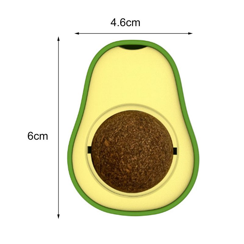 Guangying Katzenspielzeug, kreatives Zahnreinigungsspielzeug, rotierender Avocado-Katzenminze-Ball, Katzen-Kauspielzeug, Heimtierbedarf_voghion.com