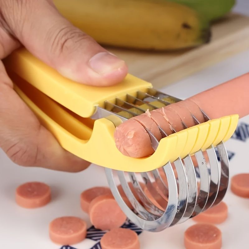 Affettatrice multiuso in acciaio inossidabile - Perfetta per banane, frutta, verdura e salsicce - Affettatrice manuale per utensili da cucina_voghion.com