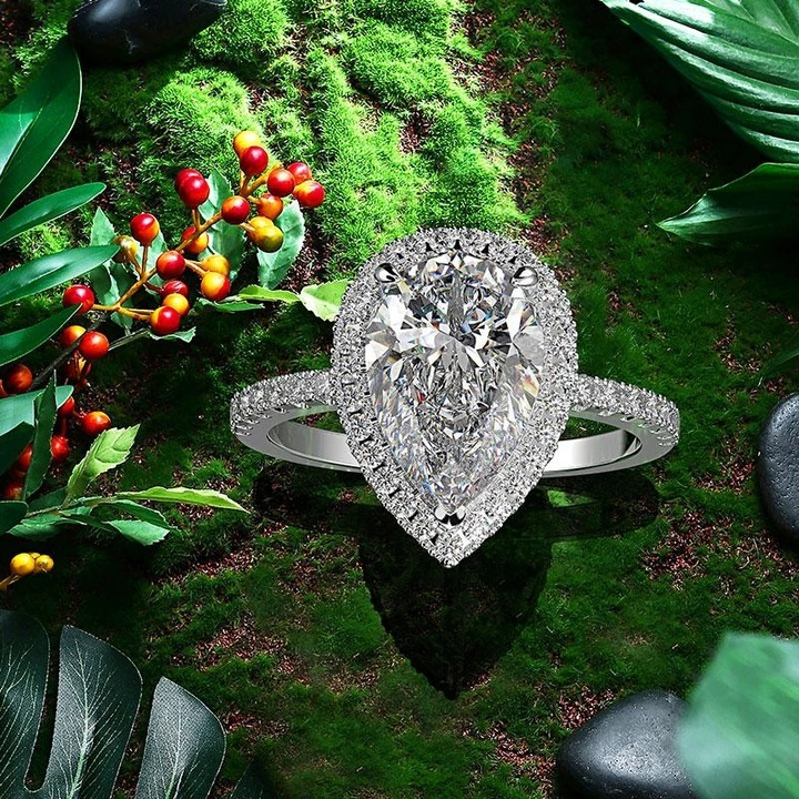 Gioielli Cao Shi, anello nuziale creativo e brillante a forma di goccia d'acqua, con zircone_voghion.com