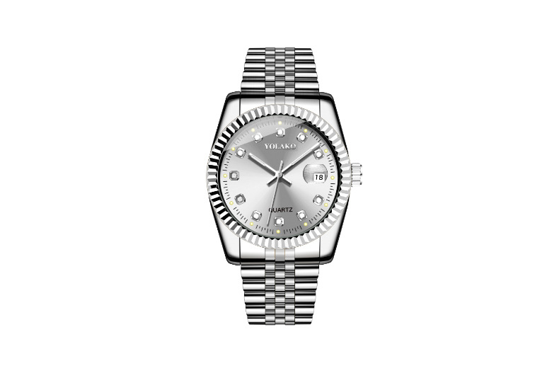 Orologio da uomo non meccanico con cinturino in acciaio dorato classico tempestato di diamanti_voghion.com