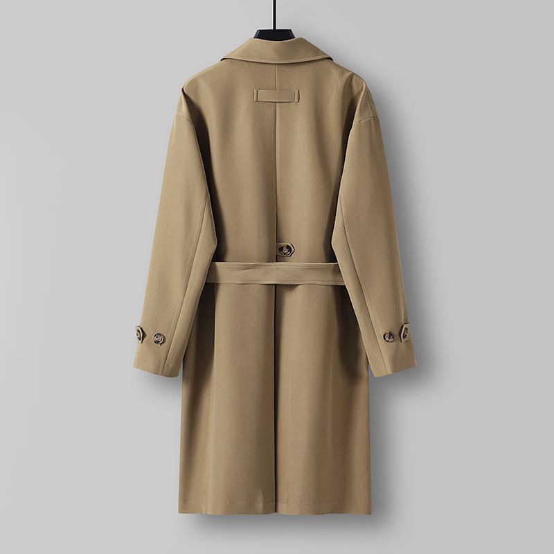 Men's Clothing Windbreaker Spring And Autumn Super Long Over The Knee Double Breasted Loose Coat Casual Large Size Outline Coat_voghion.com