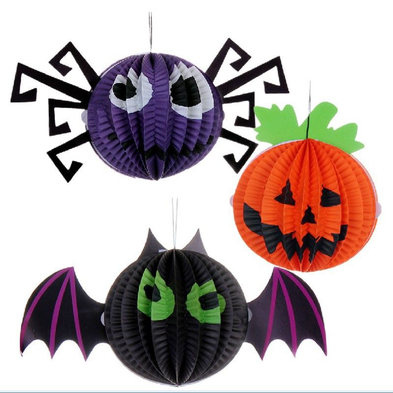Forniture per decorazioni di Halloween, oggetti di scena, allestimento di scene, fantasmi, streghe, ragni, decorazioni sospese, zucche, lanterne di carta_voghion.com