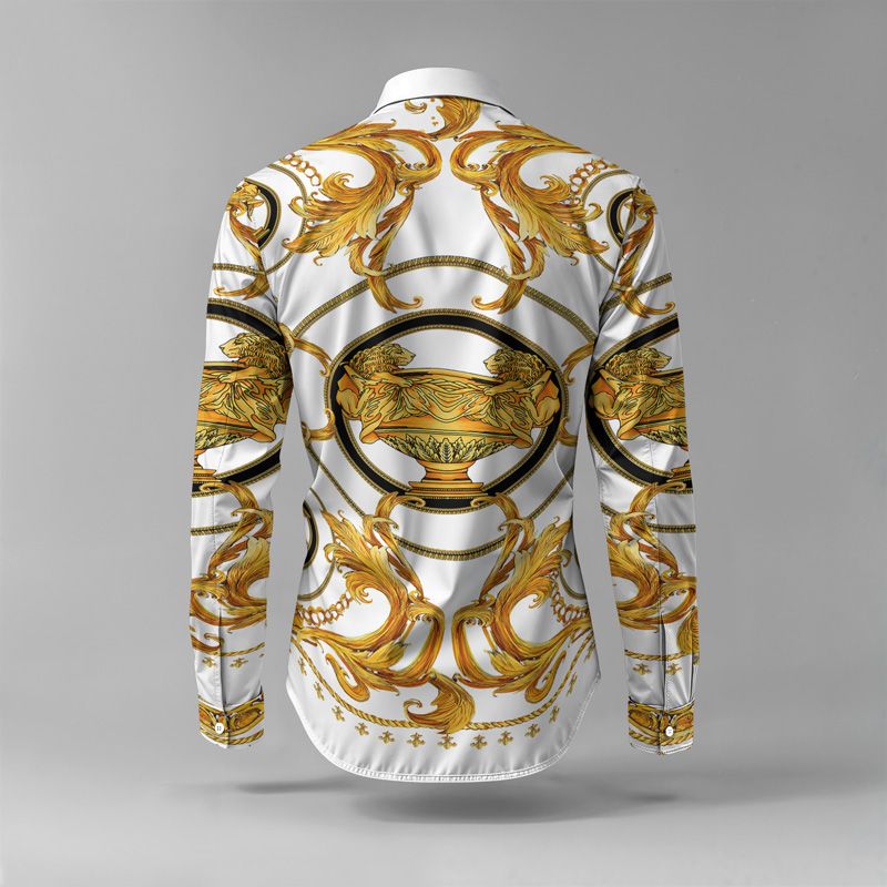 2025 Spring Summer Men Shirt Set Brand Print Fashion Printing Two Piece Set Mens Light Luxury Lightweight Party Long Sleeves_voghion.com