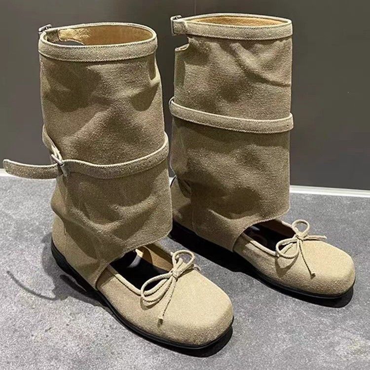 Women's Shoes Bow-Detail Casual Shoes Mid-Calf Boots Stylish And Versatile_voghion.com