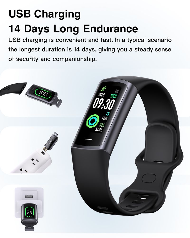Braccialetto sportivo intelligente alla moda con sveglia e cronografo impermeabile IP67_voghion.com