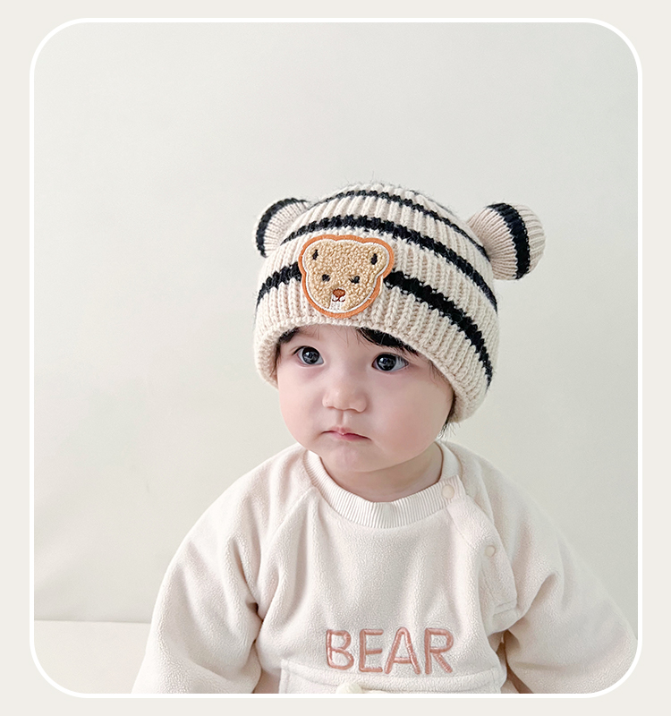 Cappelli per bambini Cappello da bambino Set da bambino super carino in lana lavorato a maglia per l'autunno e l'inverno_voghion.com