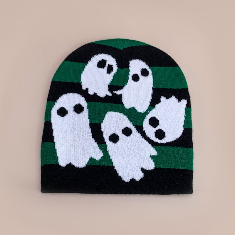 New Hip Hop Halloween Men's and Women's Jacquard Woolen Knitted Autumn/Winter Hat Trendy Alphabet Warmth_voghion.com