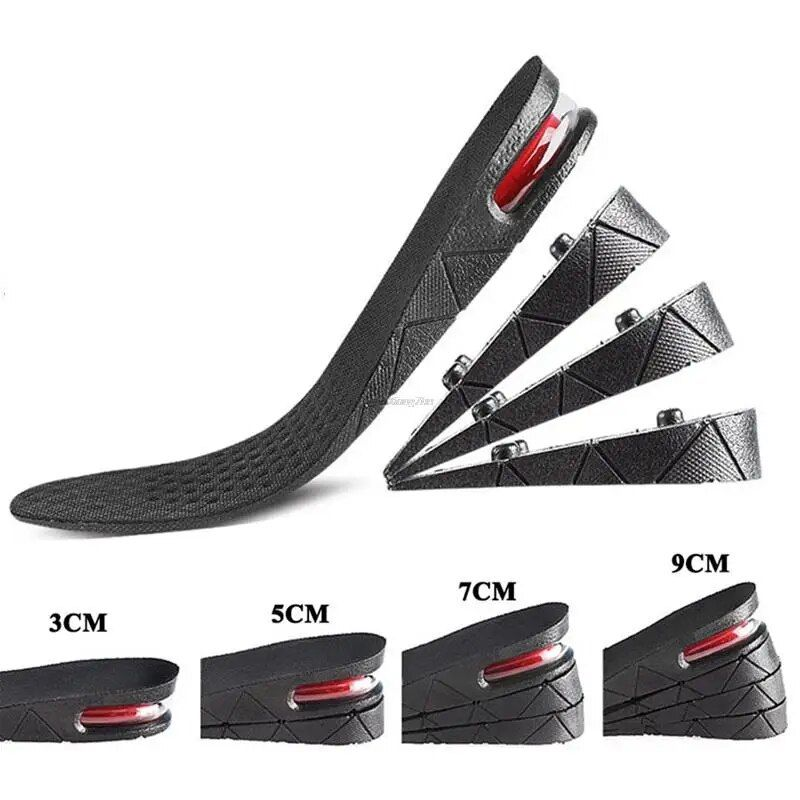 Augmenter le coussin d'air ascenseur semelle intérieure de chaussure ascenseurs Kits Inserts pour hommes femmes semelles plus grandes 3-9 cm hauteur Variable_voghion.com