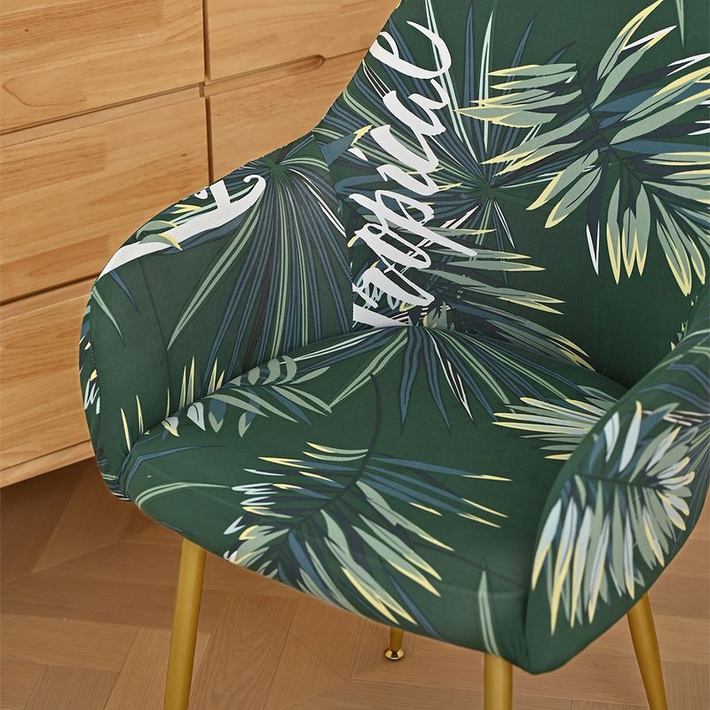 Arc Shaped Printed Milky Silky Stretch Chair Cover Four Seasons Universal Dining Table Arc Chair Cover_voghion.com