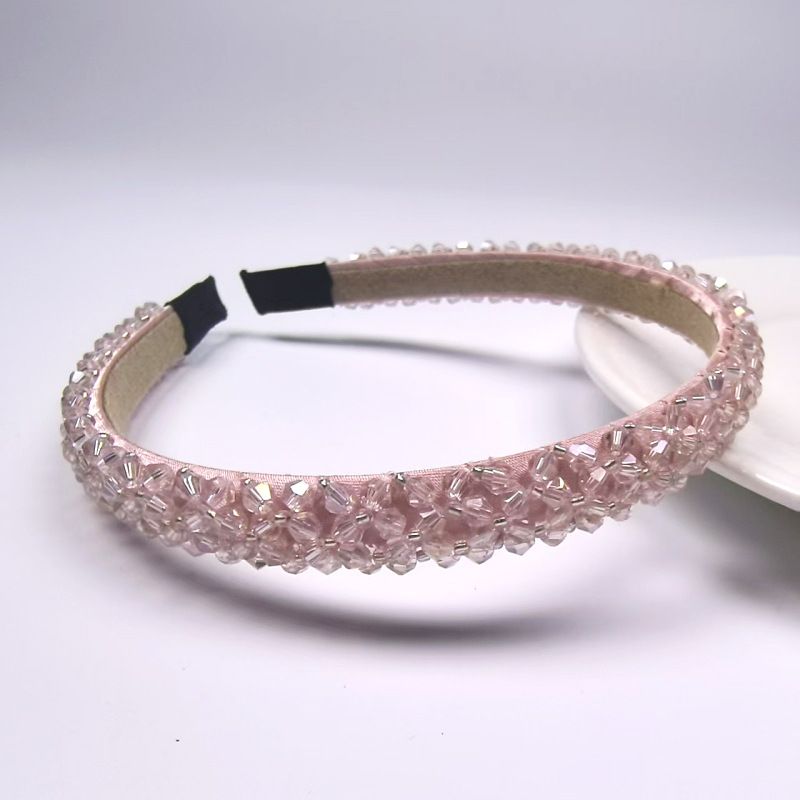 Fascia versatile con 4 file di cristalli, cerchietto per capelli antiscivolo minimalista, forcina anti-crespo, elegante accessorio per capelli da donna_voghion.com