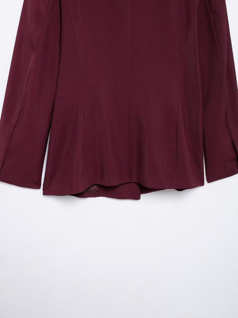 Women's Clothing Autumn Ankola Red Double Breasted Jacket Pants Suit_voghion.com