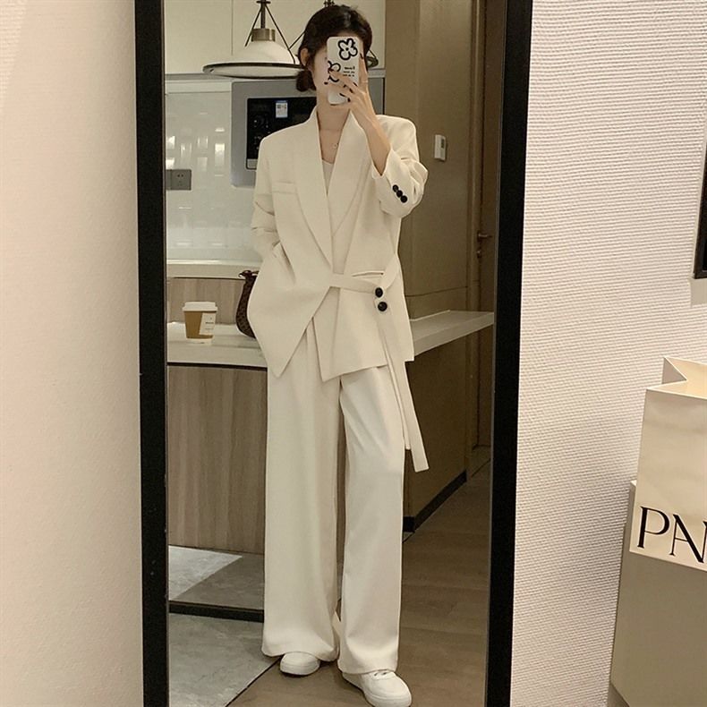 Women's Suit High-End Casual Strong Aura Goddess 2025 New Petite Spring Autumn Small Blazer Two-Piece Set_voghion.com