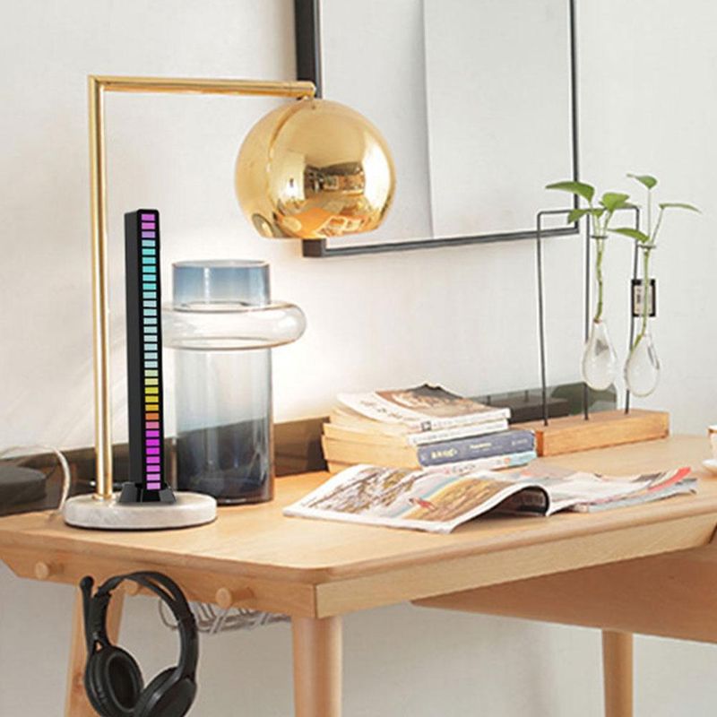 Oświetlenie nastrojowe do samochodu Pick Up, sterowanie głosem LED za pomocą aplikacji, Bluetooth RGB, komputer stacjonarny, światło wykrywające rytm_voghion.com