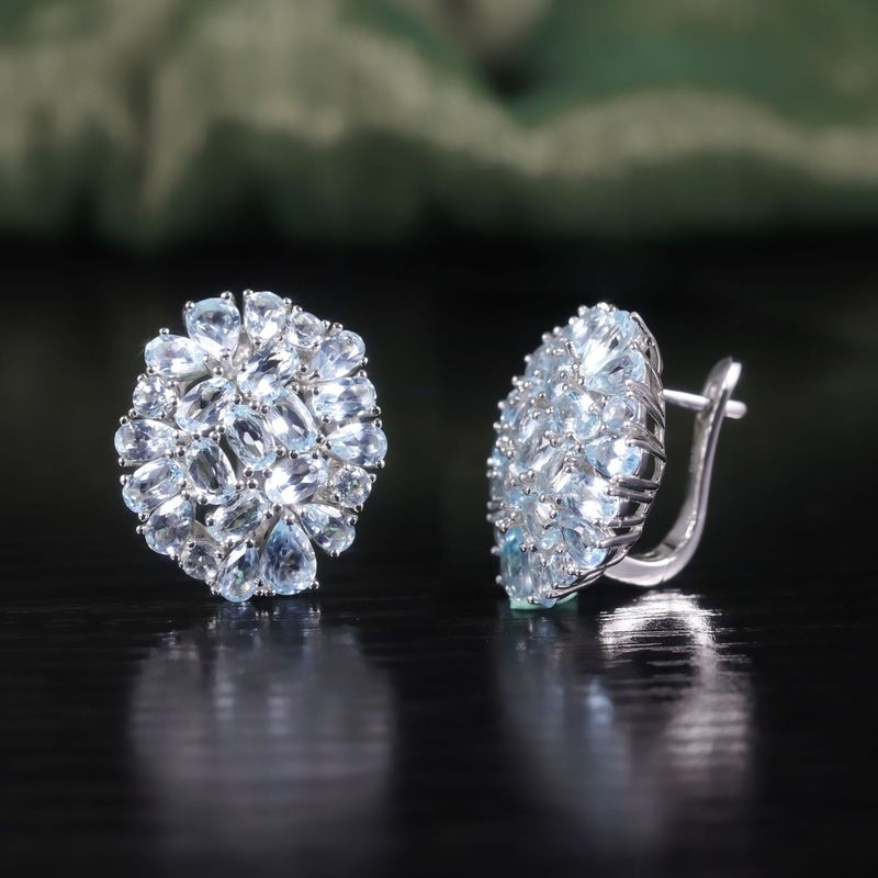 Luxus S925 Sterling Silber Eingelegte Natürliche Topas Ohrringe Für Frauen Edelstein Ohrringe High-End-Ohrringe Neue_voghion.com