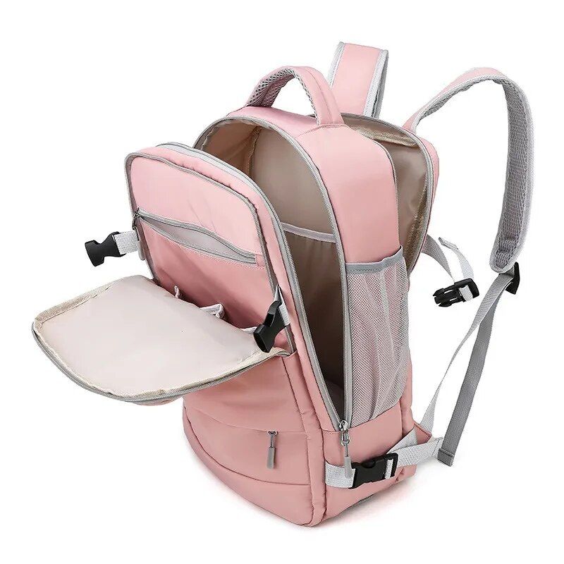 Zaino da viaggio per donna, impermeabile, per ragazze adolescenti, con ricarica USB, per computer portatile, con tracolla grande, borsa per scarpe 2024_voghion.com