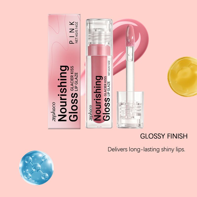 Roze hydraterende glans, natuurlijke kleur, antiaanbaklaag, gemakkelijk aan te brengen, voller en hydraterend, handig lipglazuur_voghion.com