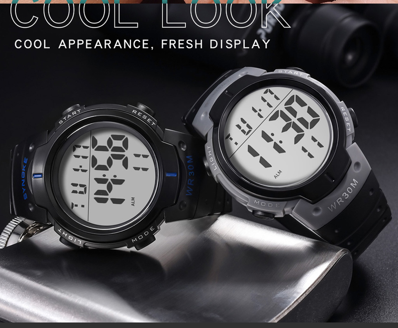 Orologio sportivo digitale da uomo con multifunzione, impermeabile, grande schermo, stile militare, luce notturna, lussuoso schermo elettronico da regalare_voghion.com
