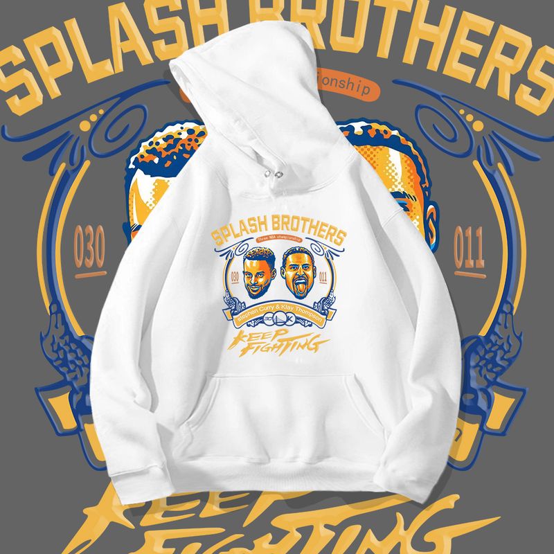 Y Curry Printed Round Neck Pullover Hoodie With Hip-Hop Style Trend Loose Basketball Casual Graffiti Warrior_voghion.com