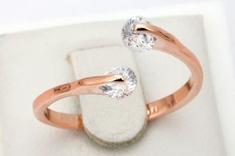 Gioielli classici, anello aperto alla moda, gioielli da donna placcati in platino con zircone, 5 colori opzionali_voghion.com