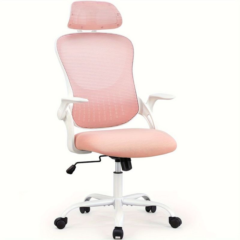 Mesh Ergonomic Office Computer Desk Chair Flip-up Arms Adjustable Headrests Comfortable Lumbar Support For Home Office_voghion.com