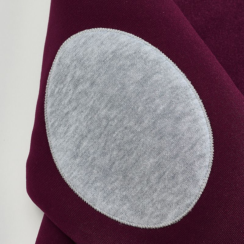 American Plush Warm Zipper Stand Up Collar Personalized Patch Style Men's Casual Long Sleeved Sweatshirt_voghion.com