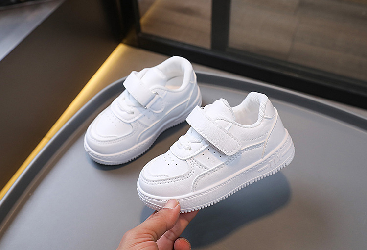 Board Shoes For Baby Girls Preppy Velcro Little White Shoes For Boys_voghion.com
