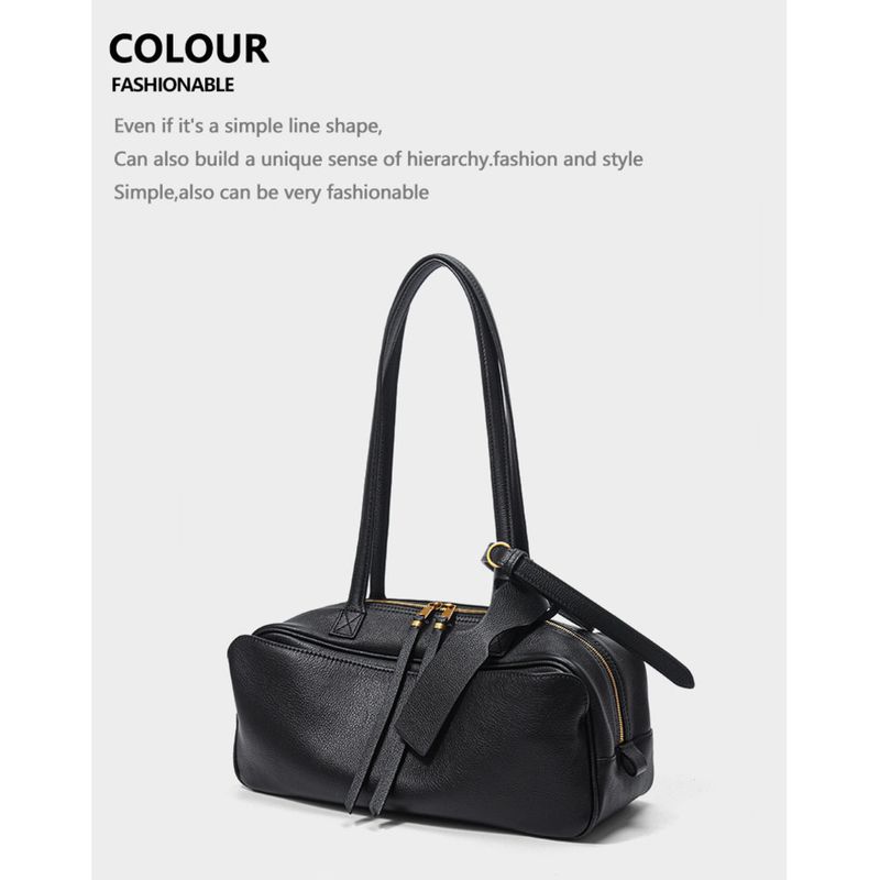 Bolso bandolera B-Bowling de piel auténtica New Rodeo Boston de gran capacidad para mujer_voghion.com