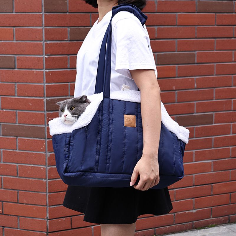 Cat Carrier Handheld Winter Thickened Portable Large Capacity Car Sterilization Crossbody Dog Outdoor Pet Bag_voghion.com