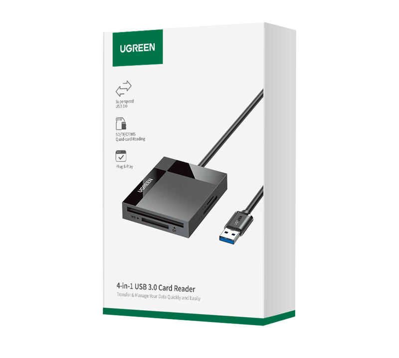 UGREEN Card Reader 4-in-1 USB3.0/USB-C SD Micro SD TF CF MS Compact Flash Card Adapter For Laptop PC Multi OTG Smart Card Reader_voghion.com