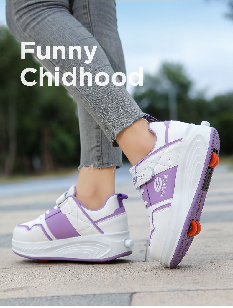 Heelys Kinderschoenen Vierwieler Studentenversie Sportschoenen Dubbele Rij Goedkope Heren- en Damesschaatsen Vliegende Schoenen Met Wielen Kinderschoenen_voghion.com