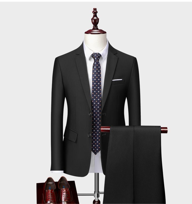 Men's business casual men's fashion host, wedding groomsman suit, two-piece set_voghion.com