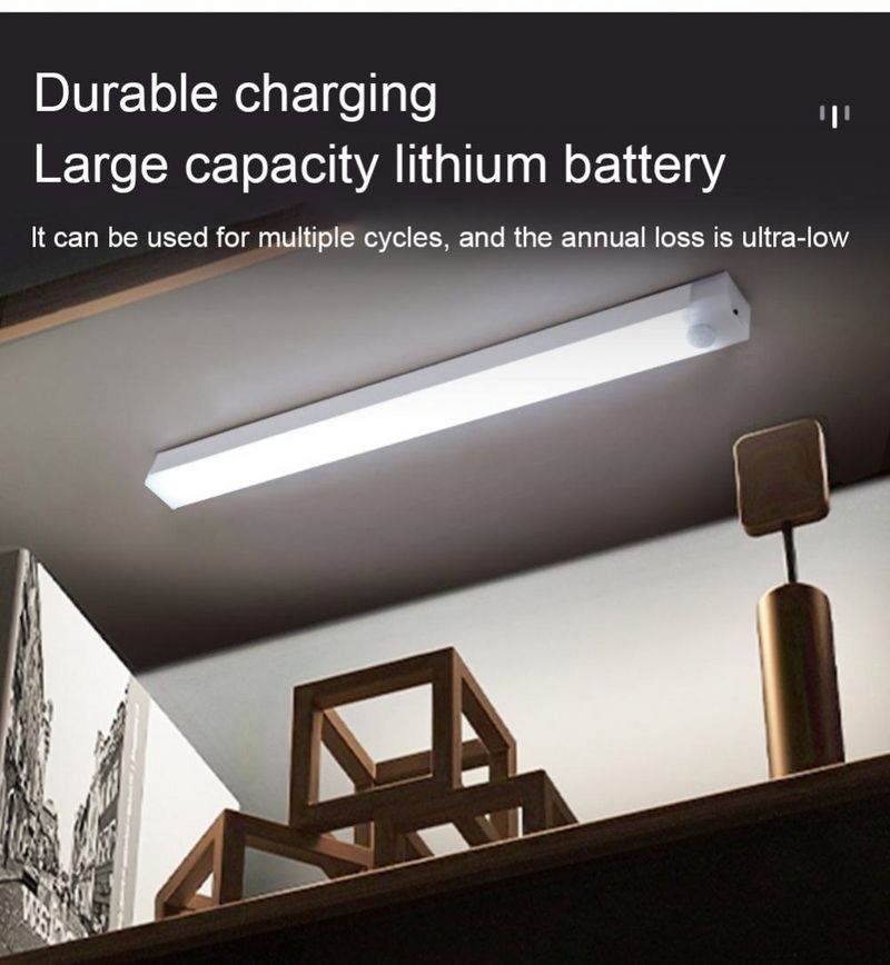 PIR Motion Sensor LED Cabinet Bar Light USB Rechargeable Wireless Portable Induction Lamp Bedroom Decor Detector Night Light_voghion.com