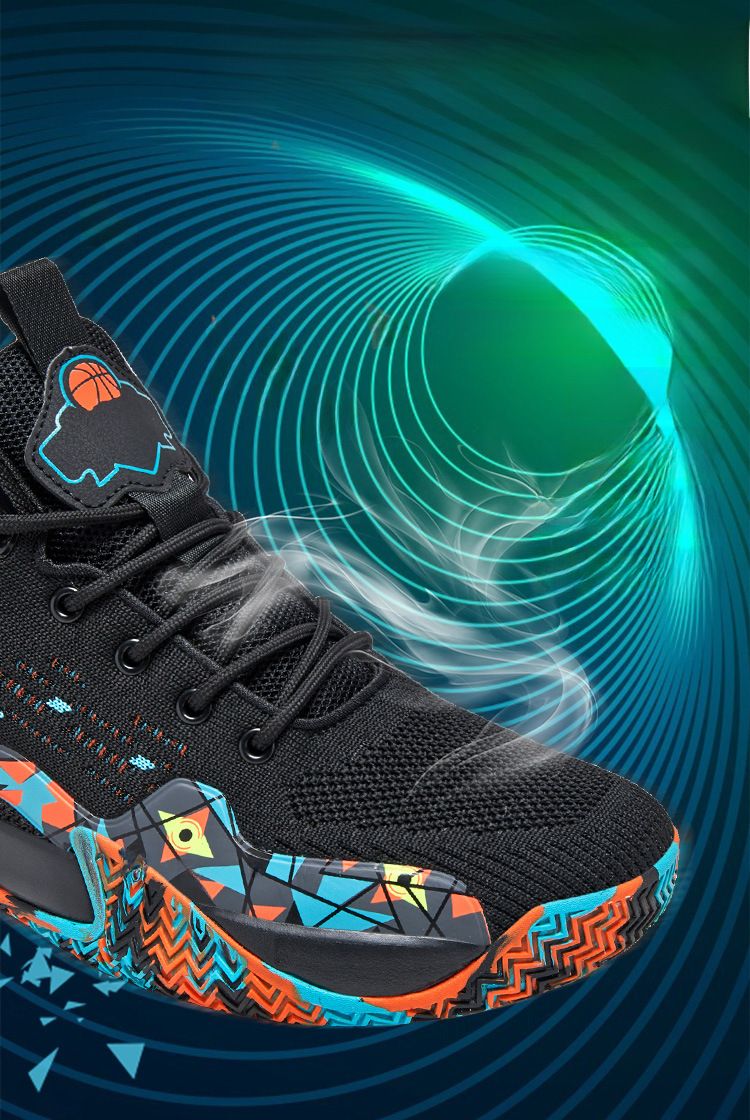 Herrenschuhe Flying Woven Basketballschuhe Frühling und Herbst High-Top Sneaker Tide Mesh Camouflage Jugend Student Trainingsschuhe_voghion.com