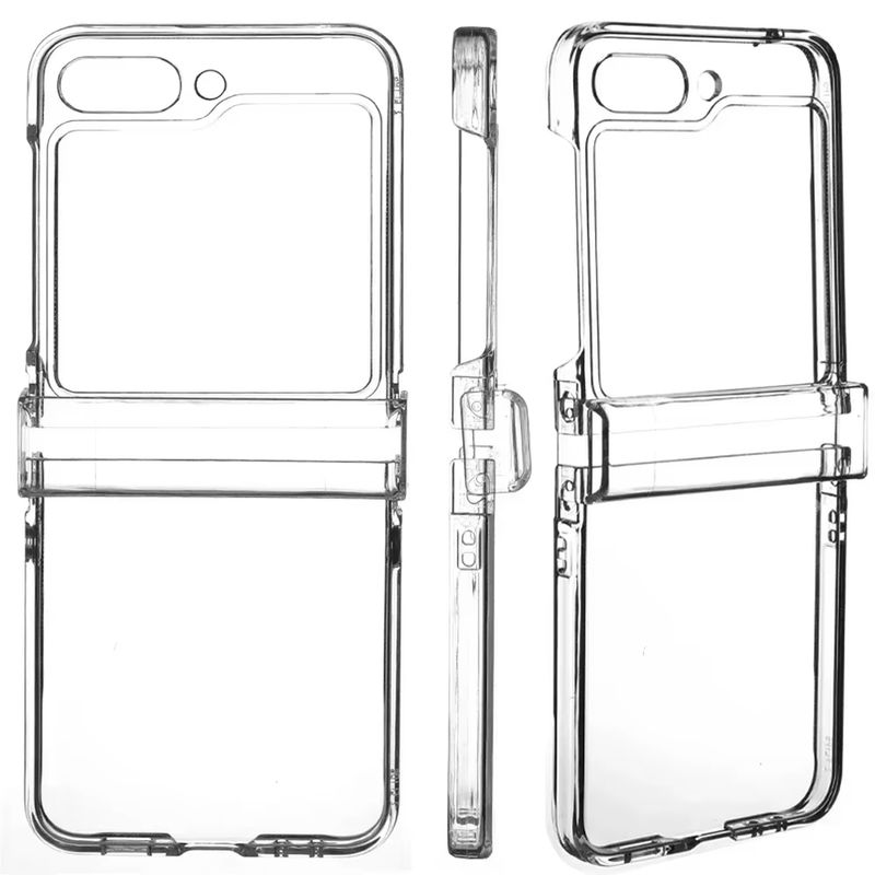 Clear For Galaxy Flip 6 5 4 3 Samsung Z Flip5 Flip4 Flip3 5G Folding Transparent PC Hard Phone Case Cover_voghion.com
