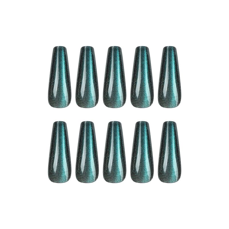 Lámina de uñas postizas con acabado de ojo de gato en azul lago_voghion.com