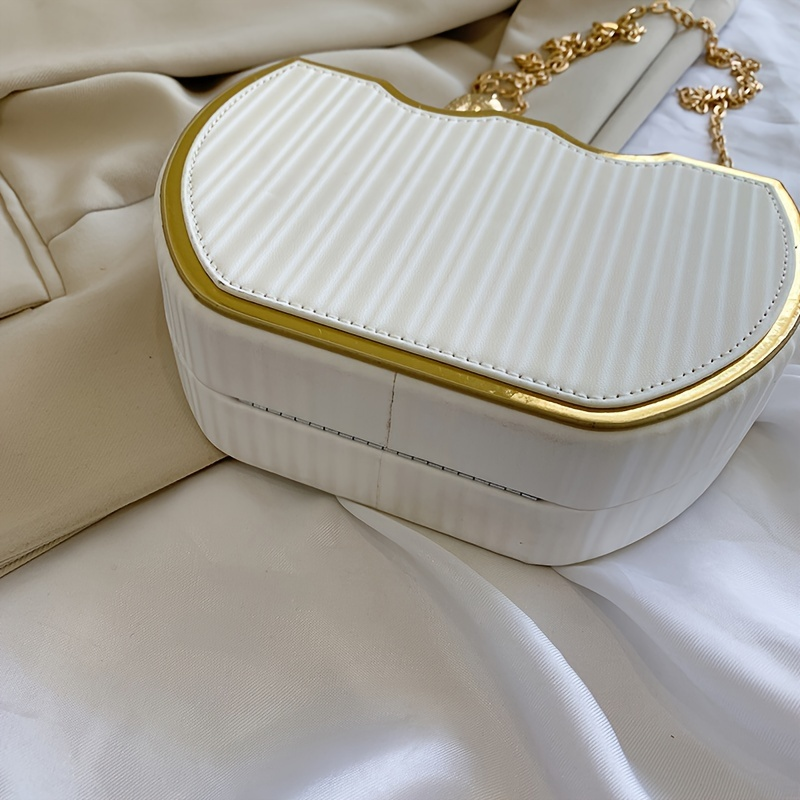 Handväska med nischad geometrisk design, elegant crossbody-väska, väska för damer med djurformat handtag_voghion.com