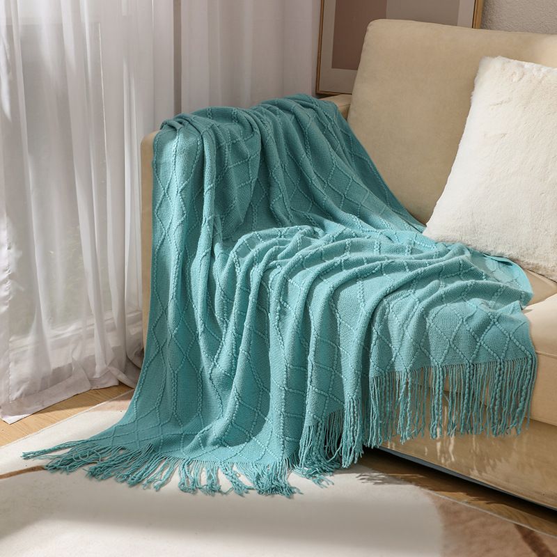 Capa de malha cauda sofá cama lance cobertor de lã nórdica para escritório de inverno_voghion.com
