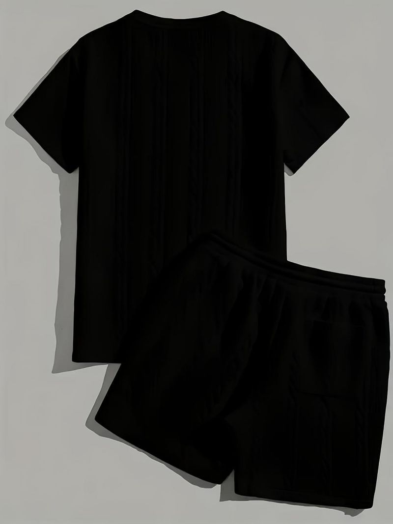 Uomo, pantaloncini da uomo in maglia a 2 pezzi, comodi, con motivo a spighe di grano e fiori, taglie grandi_voghion.com