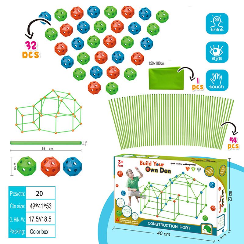 Unisex Kinder DIY Perlenzelt Spielhaus Burg Perlenpuzzle Festung Bausatz_voghion.com