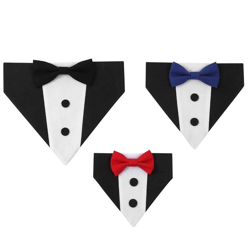 Tanpopo Pet Bib Large Dog Bow Tie Suit Triangle Scarf Apparel_voghion.com