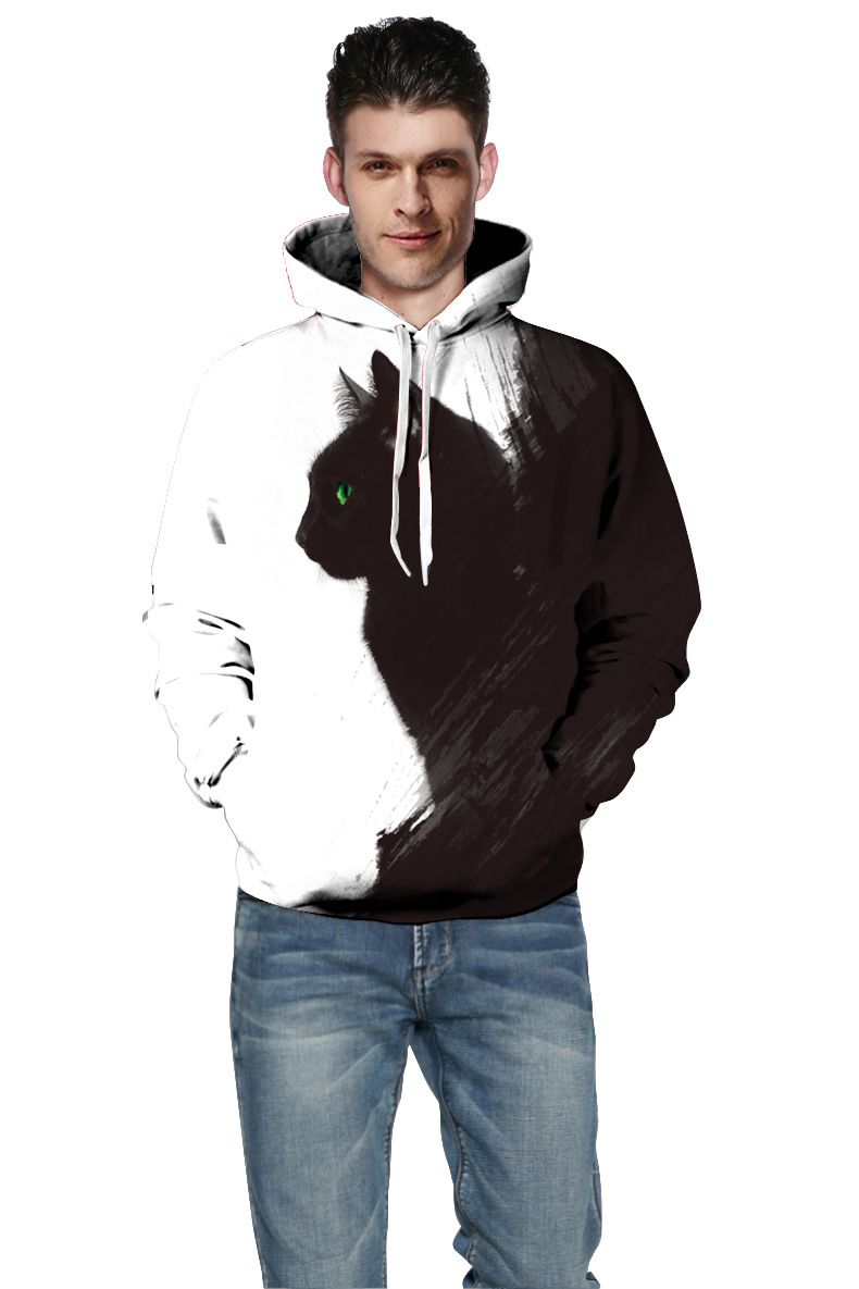 Felpa con cappuccio stampata in 3D, senza cerniera, in tessuto sano da 220 g_voghion.com