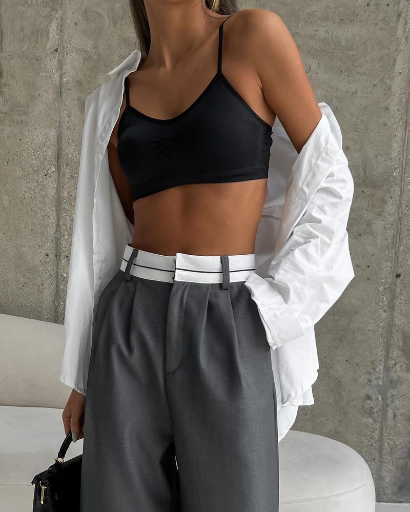 Spring New Solid Color Fashionable Slim Casual Trousers Niche Design Floor Length Suit Pants_voghion.com